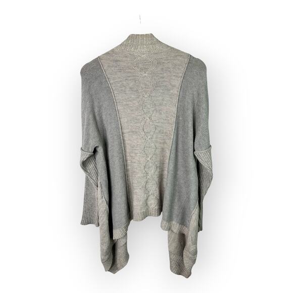 Indigenous Womens size Small Knit Organic Cotton Open Cardigan Gray Cable Knit - Picture 2 of 8